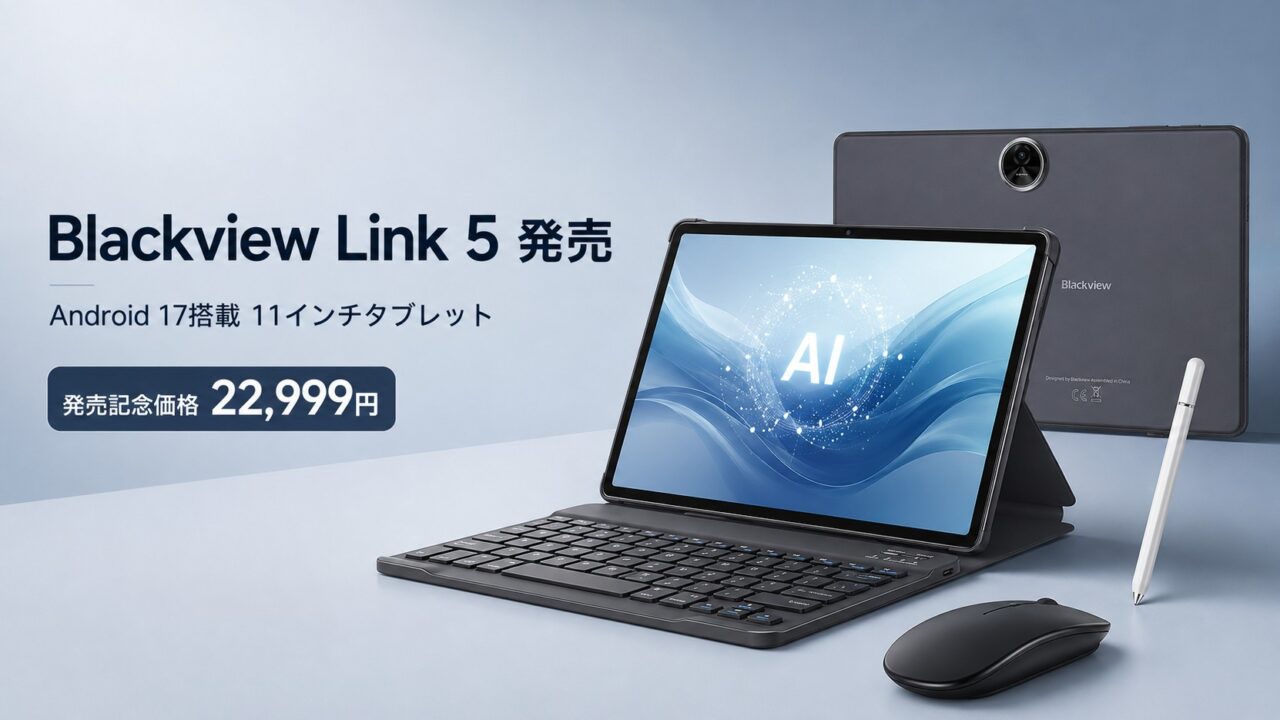 Blackview Link 5発売！Android 17搭載11インチタブレットが22,999円