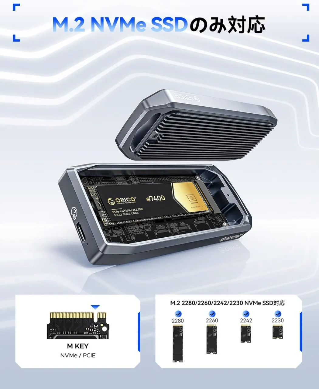ORICO M.2 SSD 外付けケースのSSD仕様