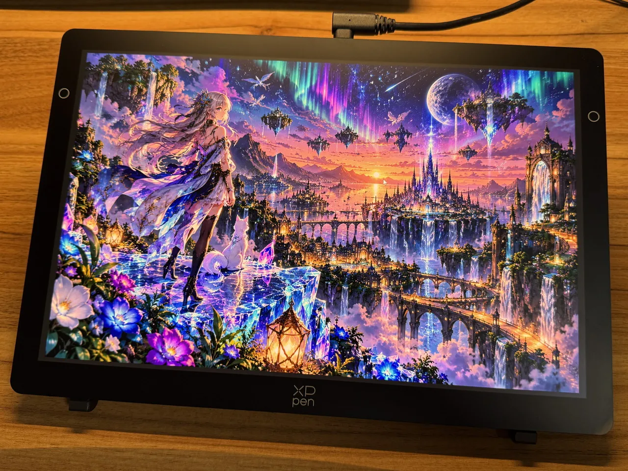 XPPen Artist Ultra 14に鮮やかな絵を表示している