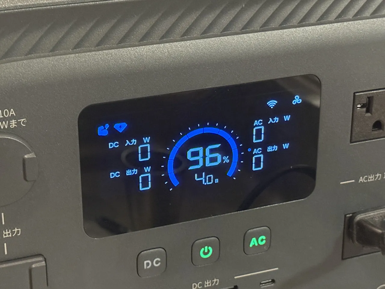 バッテリー残量96%になったBLUETTI AORA 300